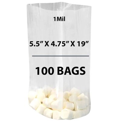 Clear Gusseted Bags 1Mil, 5.5" X 4.75" X 19" & 100 Bags | LDPE Material, For Food Packaging, Storage & Display | Heat Sealable Plastic Bag, Ideal for Bakery, Deli, Snacks, and Commercial Use