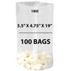Clear Gusseted Bags 1Mil, 5.5" X 4.75" X 19" & 100 Bags | LDPE Material, For Food Packaging, Storage & Display | Heat Sealable Plastic Bag, Ideal for Bakery, Deli, Snacks, and Commercial Use view 1
