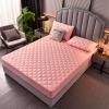 FCLDESHOP Breathable Mattress Pad Cover,Thick Cotton Quilted Fitted Bed Sheets,Solid Color Non-Slip Comfortable Mattress Topper Available in All Seasons,Jade Color,200x200cm view 1