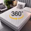 FCLDESHOP Breathable Mattress Pad Cover,Thick Cotton Quilted Fitted Bed Sheets,Solid Color Non-Slip Comfortable Mattress Topper Available in All Seasons,Jade Color,200x200cm view 3
