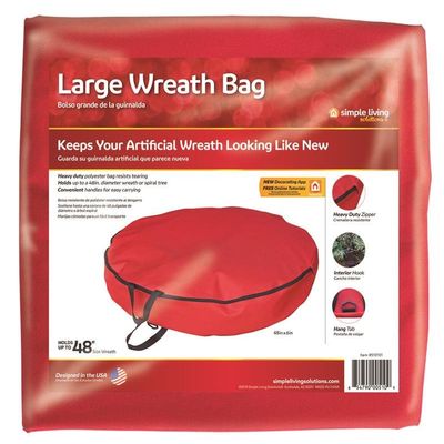 Northlight 48" Premium Red Christmas Wreath Storage Bag