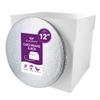 Culpitt 12" Round Silver Cake Drum Board & Tall White Box Combo, 12 x 12 x 12 Inch Square Box and Matching Circle Set for Tiered or Decorated Cake Transport view 1
