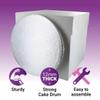 Culpitt 12" Round Silver Cake Drum Board & Tall White Box Combo, 12 x 12 x 12 Inch Square Box and Matching Circle Set for Tiered or Decorated Cake Transport view 2