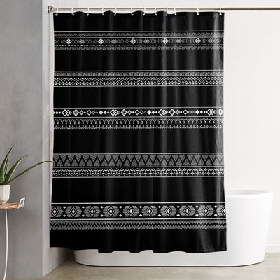 ZFUNCING Shower Curtain for Bathroom Modern Minimalist Ethnic Pattern Waterproof Bath Curtains Grommet Shower Curtains with Hooks for Bathtubs Toilet Decor 60x72in Geometric Diamond Line Stripe