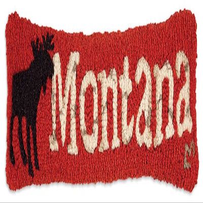 Chandler 4 Corners Artist-Designed Montana Moose Hand-Hooked Wool Decorative Throw Pillow (8 in x 24 in) Wildlife Pillow for Couches & Beds - Easy Care & Low Maintenance - Nature & Wilderness Pillow