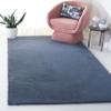 SAFAVIEH Washable Rug Faux Rabbit Fur Shag Collection - 4' x 6', Dark Grey, Slip Resistant & Easy Cleaning, Ideal for Living Room, Bedroom, Nursery, Boys & Girls Kids Playroom, Dining Space (FRF500H) view 1