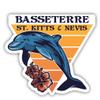 Basseterre St. Kitts & Nevis Beach Souvenir Vinyl Decal Sticker Dolphin Design 2 Inch view 1