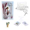 Needzo First Communion Set for Girls, White Rosary, Scapular, Lapel Pin, and Book Included, Catholic Keepsake Gifts view 1