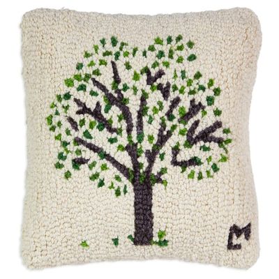 Chandler 4 Corners Artist-Designed Tree of Life Summer Hand-Hooked Wool Decorative Throw Pillow (14 IN x 14 IN) Farm & Garden Pillow for Couches & Beds - Easy Care & Low Maintenance - Farmhouse Pillow