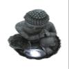 Hi-Line Gift Ltd. 32" H Sitting Buddha Fountain with White LED, Gray, Large view 3