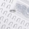Metal Curtain Hooks, 1.2 inch Nydotd Rustproof Steel Plated Zinc Hooks Heavy-Duty Offset Pin-On Drapery Hooks for Window Curtain, Door Curtain and Shower Curtain60 Pack view 3