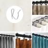 Metal Curtain Hooks, 1.2 inch Nydotd Rustproof Steel Plated Zinc Hooks Heavy-Duty Offset Pin-On Drapery Hooks for Window Curtain, Door Curtain and Shower Curtain60 Pack view 4