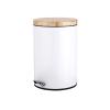 DYPASA Garbage Recycling Bin 12L Foot-Operated Kitchen Trash Can Bedroom Living Room High-Grade Stainless Steel Trash Can with Wooden Lid Kitchen Trash Can (Color : Gold) view 1