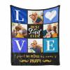 Personalized Love Dad Photo Blanket Custom Family Picture Collage Blanket with Your Love Message, Soft Throw Blanket (4 Photos, 60"x80") view 1