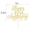 AROKIPPRY golden Glitter Happy 65th Anniversary Cake Topper - Company Anniversary Party / 65th Birthday Party Decorations view 2
