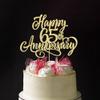 AROKIPPRY golden Glitter Happy 65th Anniversary Cake Topper - Company Anniversary Party / 65th Birthday Party Decorations view 3