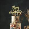 AROKIPPRY golden Glitter Happy 65th Anniversary Cake Topper - Company Anniversary Party / 65th Birthday Party Decorations view 4