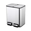 Wastepaper Basket Classification Trash Can Household Kitchen Stainless Steel Step Trash Can Large Pedal Garbage Bin Living Room Double Bucket with Lid Trash Can Garbage Can (Color : White-L Size) view 1
