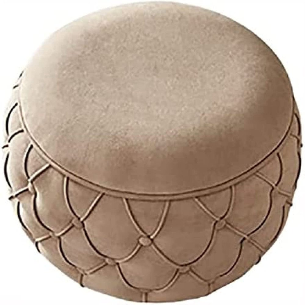 OLOTU Low Stool Simple and Light Luxury Low Stool Soft and Comfortable Round Foot Stool Velvet Ottomans Premium Sofa Stool with Storage Stable
