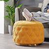 OLOTU Low Stool Simple and Light Luxury Low Stool Soft and Comfortable Round Foot Stool Velvet Ottomans Premium Sofa Stool with Storage Stable view 2