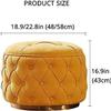 OLOTU Low Stool Simple and Light Luxury Low Stool Soft and Comfortable Round Foot Stool Velvet Ottomans Premium Sofa Stool with Storage Stable view 3