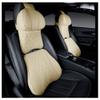 HARMOX X Luxury Car Neck Pillow Set Leather Embroidered Waist Backrest Lumbar Support Cushion Auto Seat Travel Headrest Pillow for Memory X (Color : Coffee) view 3