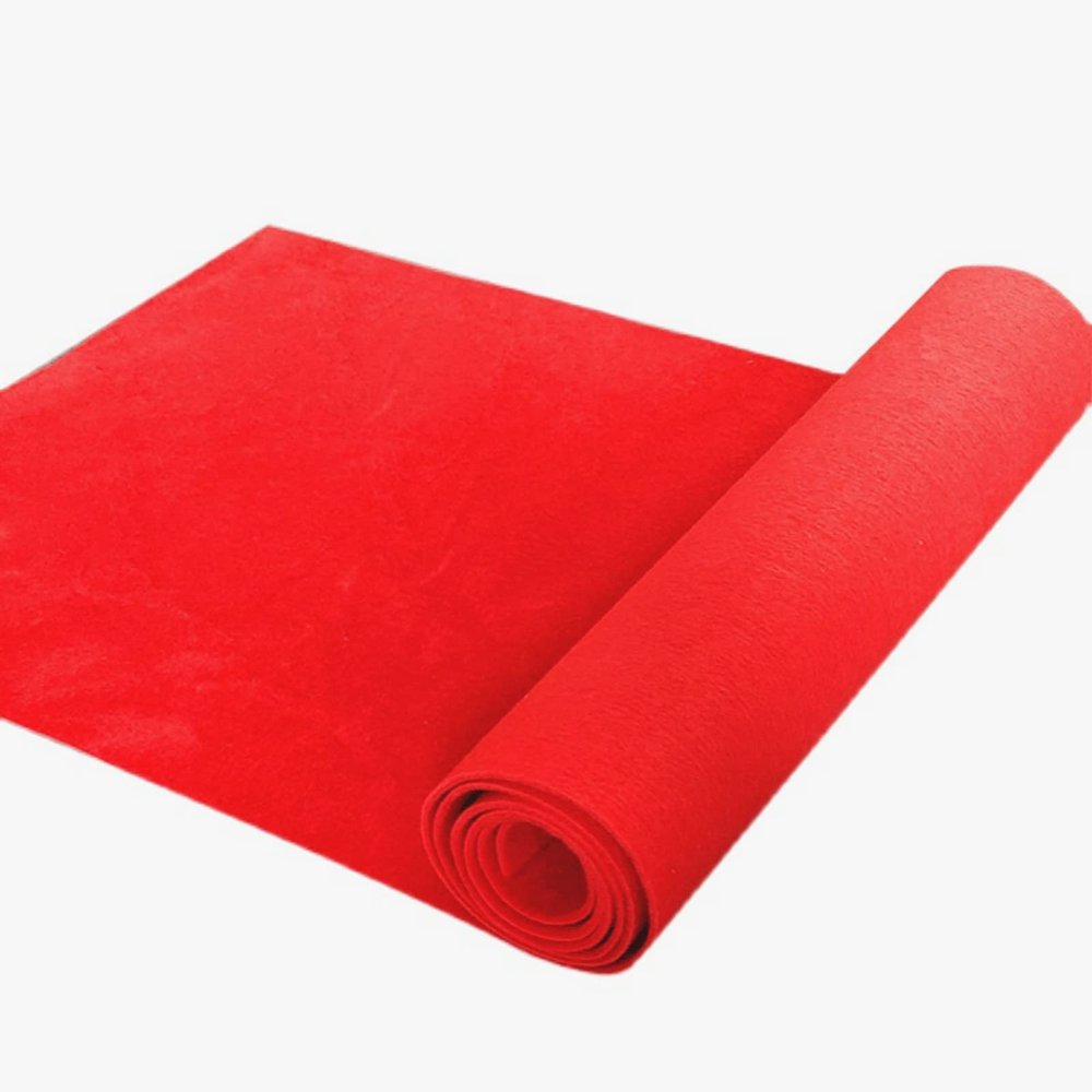 Wedding Aisle Runner Red Carpet Runway Rug 2mm Thickness Non-Slip Walkway Carpet for Wedding Church Decoration Christmas Reception Rug Cutable Polyester (Size : 1.5x25m)