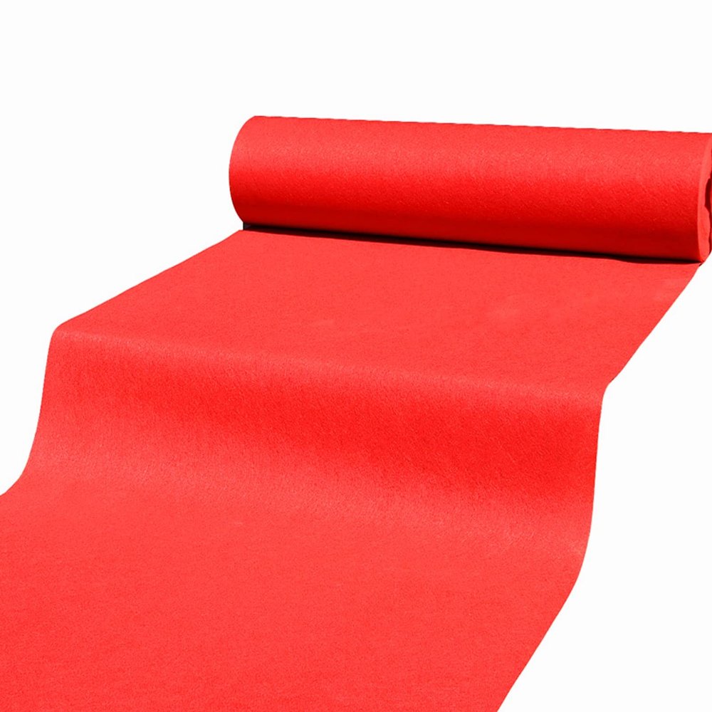 Real Red Aisle Carpet Runner 10 20 Meter Carpet Events Stairway Rugs with 1 Piece Carpet Tape for Wedding Church Decoration Movie Nights Birthday (Size : 1.5x30m)