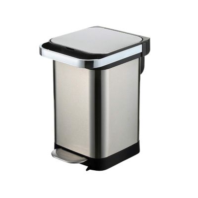 DYPASA Wastepaper Basket Pedal Trash Can Stainless Steel Household Large-Capacity Trash Can Kitchen Living Room with Lid Garbage Bin (25 Liters / 6.6 Gallons) Garbage Can (Size : A-15L)