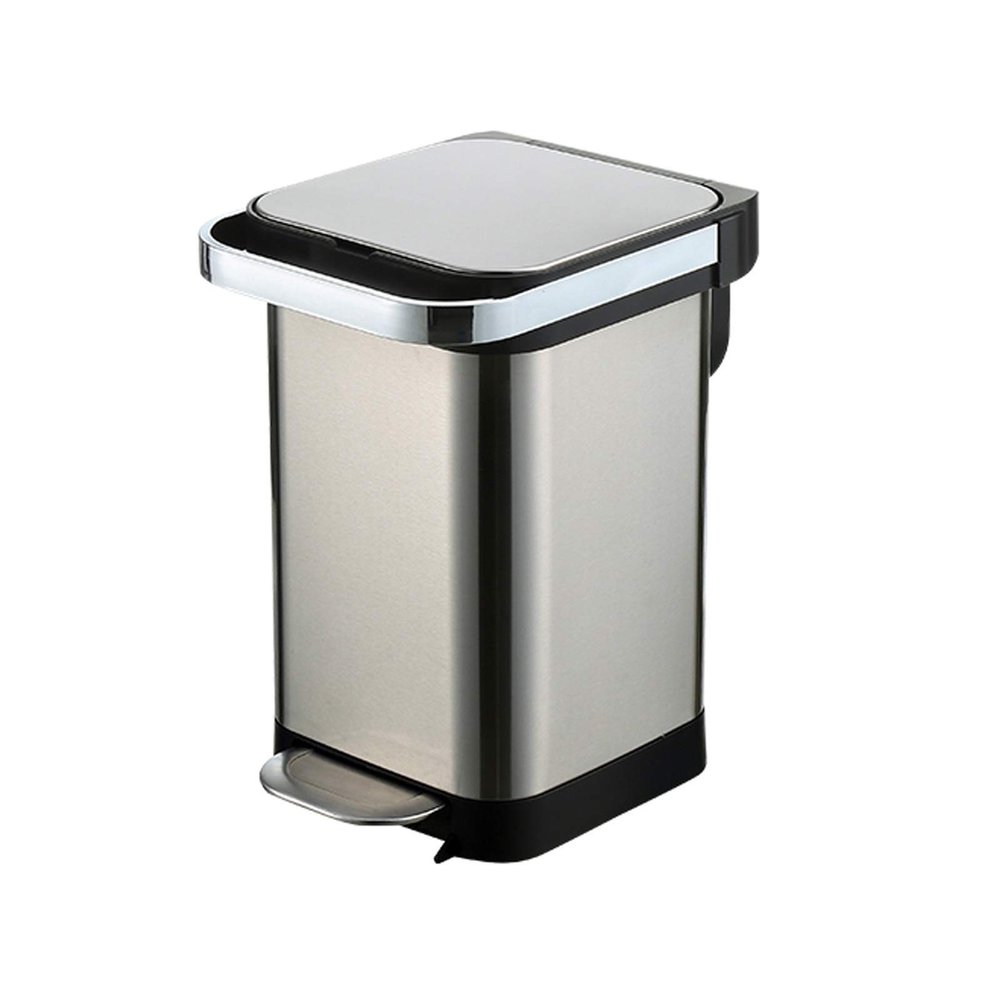 DYPASA Wastepaper Basket Pedal Trash Can Stainless Steel Household Large-Capacity Trash Can Kitchen Living Room with Lid Garbage Bin (25 Liters / 6.6 Gallons) Garbage Can (Size : A-15L)