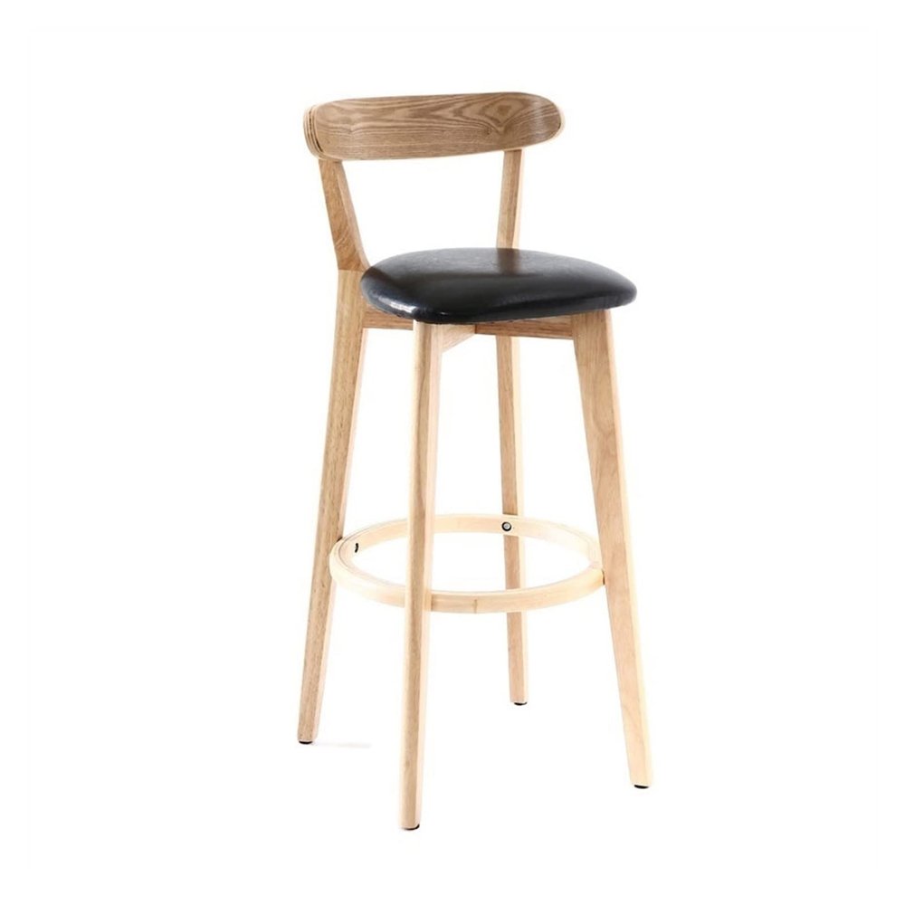 Barstools Exquisite Wooden Bar Chair Modern Simple Back High Stool Front Desk Chair Restaurant Island Bench Kitchen Bar Stool (Color : D)