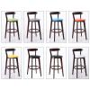 Barstools Exquisite Wooden Bar Chair Modern Simple Back High Stool Front Desk Chair Restaurant Island Bench Kitchen Bar Stool (Color : O) view 3