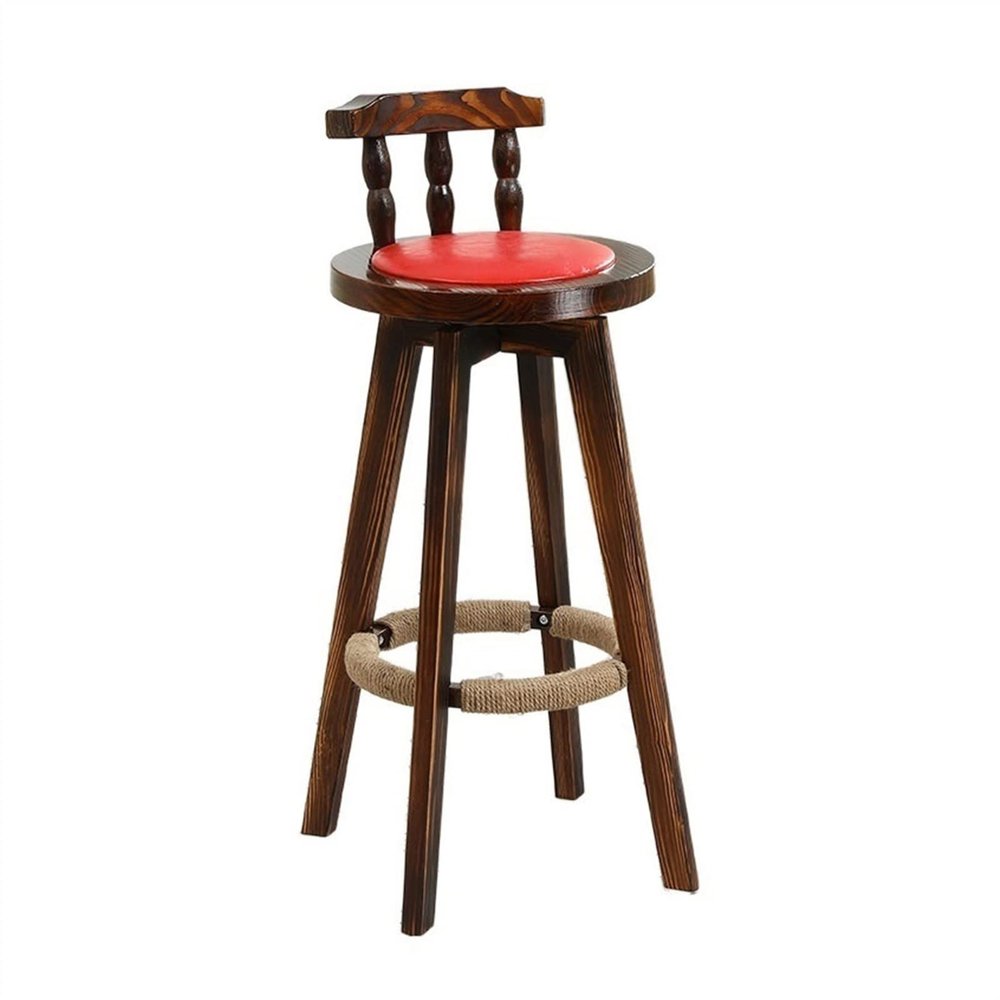 Barstools Fashionable Bar Chair Wooden Back High Stool 360-degree Rotating Bar Stool Restaurant Island Chair Kitchen Bar Stool (Color : D)