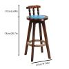 Barstools Fashionable Bar Chair Wooden Back High Stool 360-degree Rotating Bar Stool Restaurant Island Chair Kitchen Bar Stool (Color : D) view 3