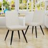 Aklaus Velvet Dining Chairs Set of 2,Upholstered Kitchen Dining Room Chairs,Modern Armless Side Chairs with Soft Seat Accent Chairs for Living Room Bedroom Restaurant Bistro Beige view 1