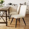 Aklaus Velvet Dining Chairs Set of 2,Upholstered Kitchen Dining Room Chairs,Modern Armless Side Chairs with Soft Seat Accent Chairs for Living Room Bedroom Restaurant Bistro Beige view 3
