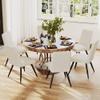Aklaus Velvet Dining Chairs Set of 2,Upholstered Kitchen Dining Room Chairs,Modern Armless Side Chairs with Soft Seat Accent Chairs for Living Room Bedroom Restaurant Bistro Beige view 4