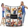 Custom Best Dad Ever Photo Collage Blanket, Personalized Family with Dad Pictures Throw Blanket, Soft & Cozy Blanket for Dad Birthday, (8 Photos, 60 x 80 inch) view 4