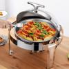 UZOURI Stainless Steel Chafing Dish Sets, Stainless Steel Round Chafer Set Food Warmer Buffet, for Buffet Catering Kitchen Party Graduation Events Parties view 3