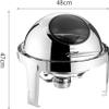 UZOURI Stainless Steel Chafing Dish Sets, Stainless Steel Round Chafer Set Food Warmer Buffet, for Buffet Catering Kitchen Party Graduation Events Parties view 4