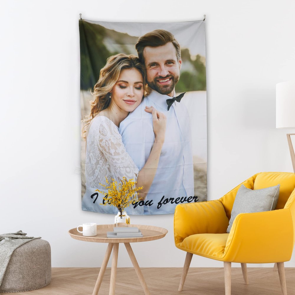 XIAYUEHUA Custom Tapestry Upload Image Customized Backdrop Flag for Bedroom Personalized Banners and Signs Wall Hanging Room Decor (37'' x 29'' Vertical)