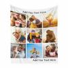 Custom Photo Collage Blanket with Your Text, Custom Family Picture Throw Blanket Soft & Lighweight Blanket for Father's Day, (9 Photos, 60 x 80 inch) view 1