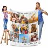 Custom Photo Collage Blanket with Your Text, Custom Family Picture Throw Blanket Soft & Lighweight Blanket for Father's Day, (9 Photos, 60 x 80 inch) view 4
