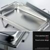 UZOURI 9L Stainless Steel Chafing Dish Set Buffet Silver Catering Warmer Set, Rectangle Chafing Dish Set, for Buffet Catering Kitchen Party view 4
