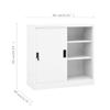 CKioict Modern Floor Storage Cabinet, Living Room Modern Home Furniture Storage Organizer Cabinet,for Office, Pantry, Home,Office Cabinet with Sliding Door White 35.4"x15.7"x35.4" Steel view 3