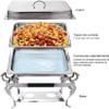 UZOURI Rectangle Chafing Dish Set, Stainless Steel Chafing Dish, Stainless Steel Food Warmer Buffet Dish Catering Pan, for Buffet Catering Kitchen Party view 2