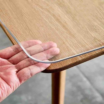 FERCLA Custom Multisize Round Corner Rectangle Clear Table Cover Protector Waterproof Crystal Soft Plastic Tabletop Protective Pad for End Table/Night Stand/Side Table (52x75 inch,1.5mm Thick)