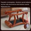 SOVORM Vintage Leather Upholstered Foot Stool,Carved Rubber Wooden Footrest Sofa Stool Shoe Bench for Living Room,Brown view 4