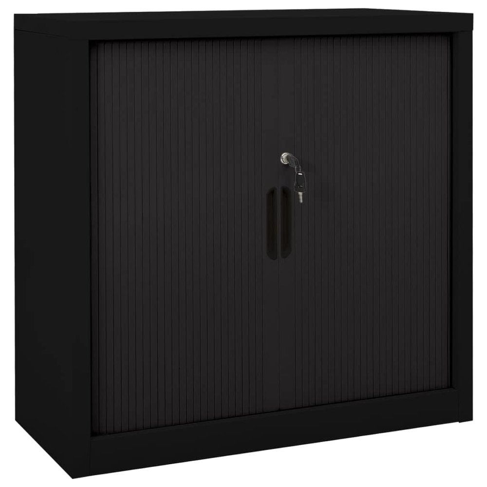 CKioict Modern Floor Storage Cabinet, Living Room Modern Home Furniture Storage Organizer Cabinet,for Office, Pantry, Home,Sliding Door Cabinet Black and White 35.4"x15.7"x35.4" Steel
