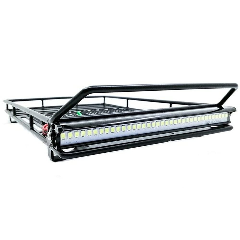 1* Metal Roof Luggage Rack & Light for Traxxas 1/10 TRX4 for Ford for Bronco for Axial (SCX10) Accessories Spare Part